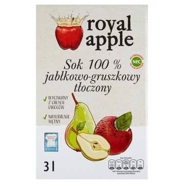 Royal apple Sok 100 % jabłkowo-gruszkowy tłoczony 3 l - 0