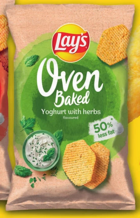 Lay's Oven Baked Pieczone formowane chipsy ziemniaczane o smaku jogurtu z ziołami 125 g