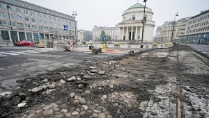 Plac Trzech Krzyży podczas remontu