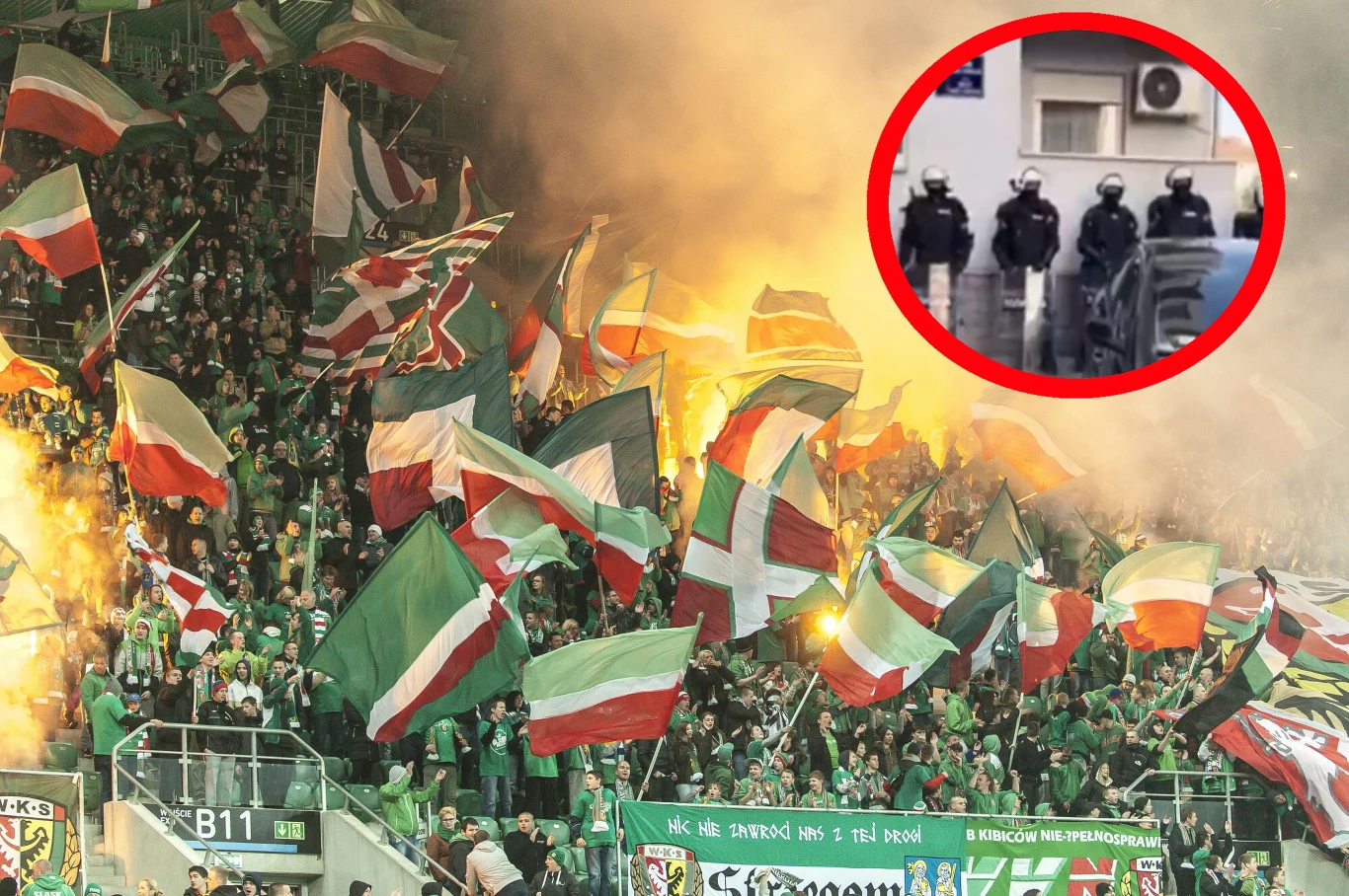 Kibice Śląska Wrocław jakiś czas temu zawarli zgodę z fanami Ferencvarosu. Ich obecność w Belgradzie spotkała się jednak ze zdecydowaną reakcją policji...