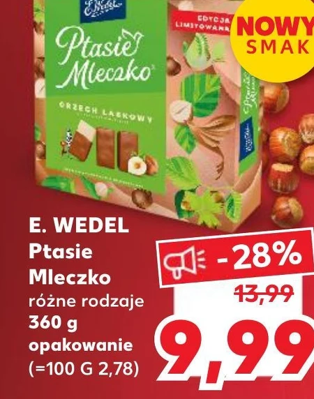 E. Wedel Ptasie Mleczko orzech laskowy w czekoladzie mlecznej 360 g