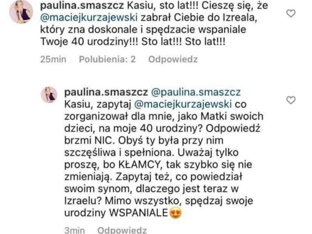 Smaszcz atakuje Cichopek i Kurzajewskiego na Instagramie Smaszcz atakuje Cichopek i Kurzajewskiego na Instagramie