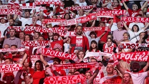 Kibice reprezentacji Polski w Atlas Arenie w Łodzi 