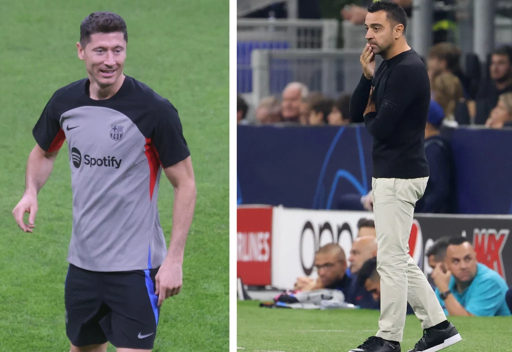 Robert Lewandowski (z lewej), Xavi (z prawej) Robert Lewandowski (z lewej), Xavi (z prawej)
