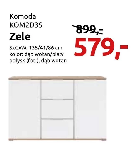 Komoda Black Red White