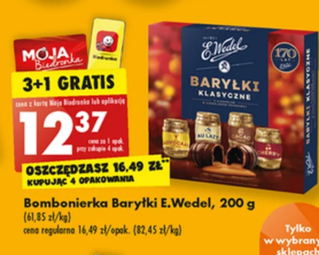 E. Wedel Baryłki klasyczne z alkoholem w czekoladzie deserowej 200 g