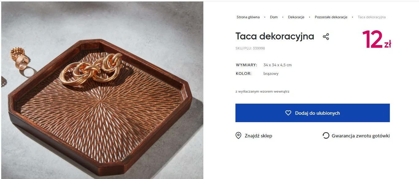 Taca dekoracyjna / fot. Pepco 