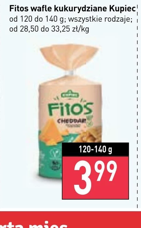Kupiec Fitos Wafle kukurydziane o smaku cheddar 120 g (15 sztuk)