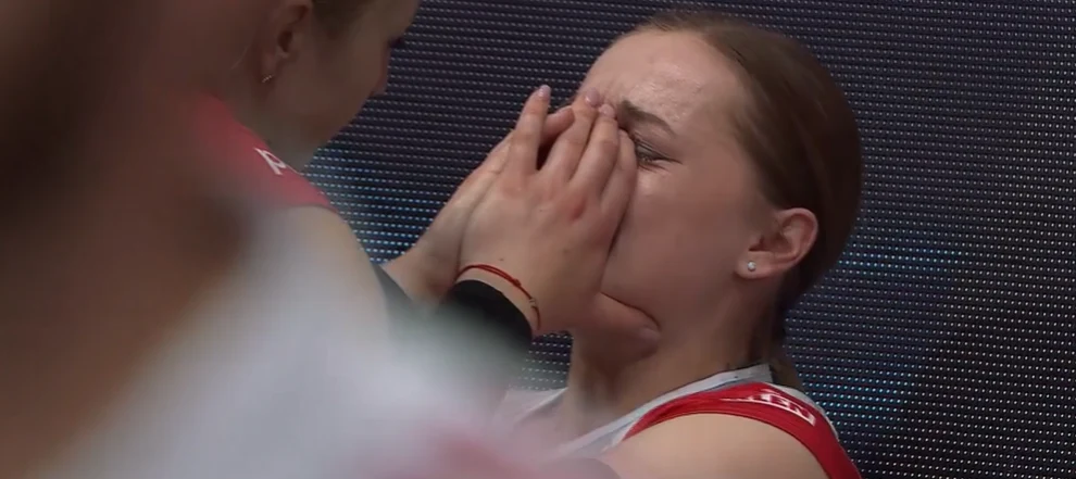 Zapłakana Maria Stenzel po meczu z Serbią