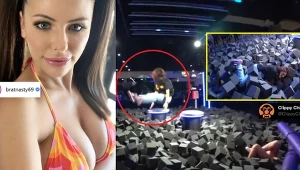 Po lewej zdjęcie Adriany Chechik zamieszczone w serwisie Instagram.com na profilu @bratnasty69. Z kolei po prawej fragment filmu z jej udziałem zamieszczony w serwisie Twitter.com na profilu @ClippyChimp