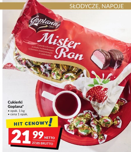 Solidarność Mister Ron Krem o smaku truskawkowym i krem śmietankowy w czekoladzie 1 kg