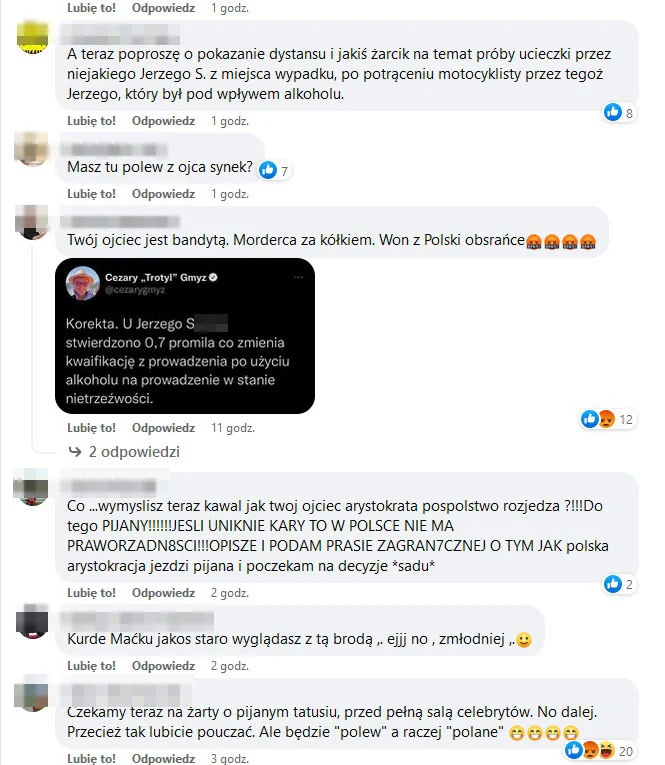 Zmasowany atak na Macieja Stuhra na facebookowym profilu Zmasowany atak na Macieja Stuhra na facebookowym profilu