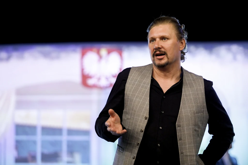 Andrzej Nejman podczas próby medialnej spektaklu "Za jakie grzechy"?