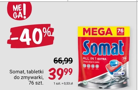 Somat All in 1 Extra Tabletki do mycia naczyń w zmywarkach 76 sztuk