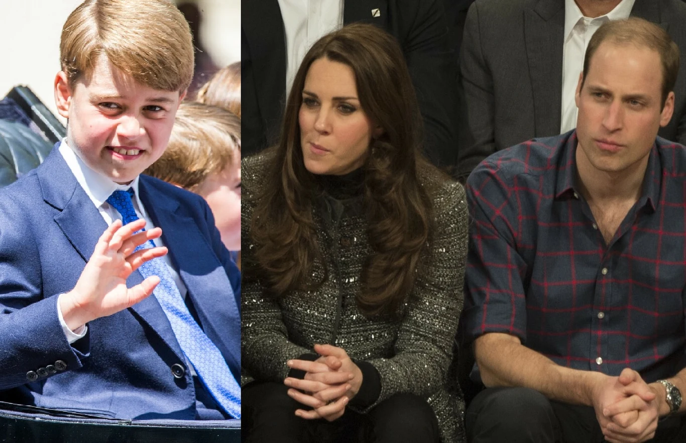 Książę George, księżna Kate i książę William Książę George, księżna Kate i książę William