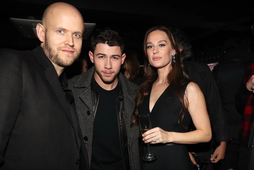 Daniel Ek, Nick Jonas i Sofia Ek, zdjęcie z 2018 roku