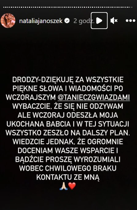 Natalia Janoszek żegna babcię