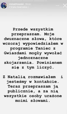 Michał Malitowski publicznie przeprasza.