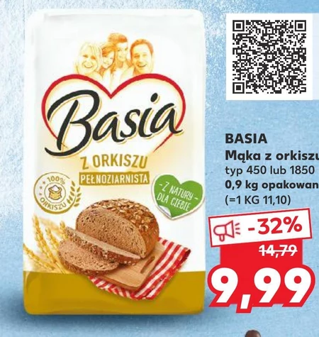 Basia Mąka z orkiszu pełnoziarnista 900 g