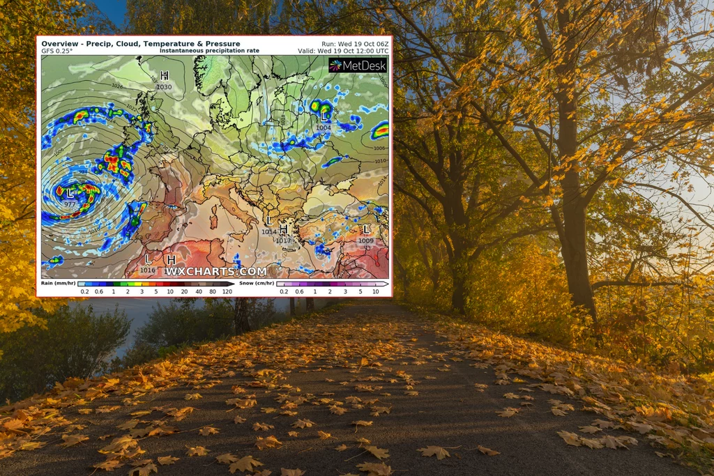 Zbliżający się cyklon Georgina znacząco wpłynie na pogodę w Polsce/ fot. Picsel/WXCHARTS.COM Zbliżający się cyklon Georgina znacząco wpłynie na pogodę w Polsce/ fot. Picsel/WXCHARTS.COM