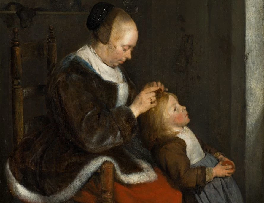 "Iskanie wszy" Gerard ter Borch, 1653 r.