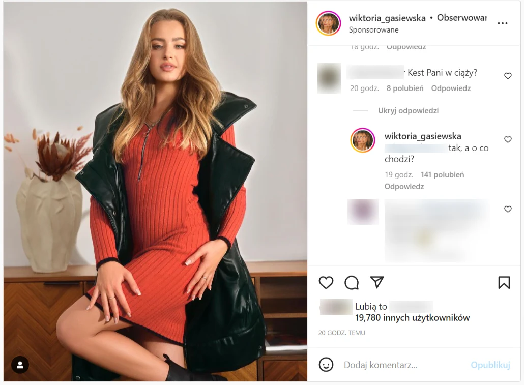 Wiktoria Gąsiewska na Instagramie