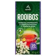 Astra Rooibos Herbatka ekspresowa Rooibos z czarnym bzem 30 g (20 x 1,5 g)