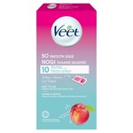 Veet Plastry z woskiem o zapachu nektarynki 10 sztuk i 2 chusteczki