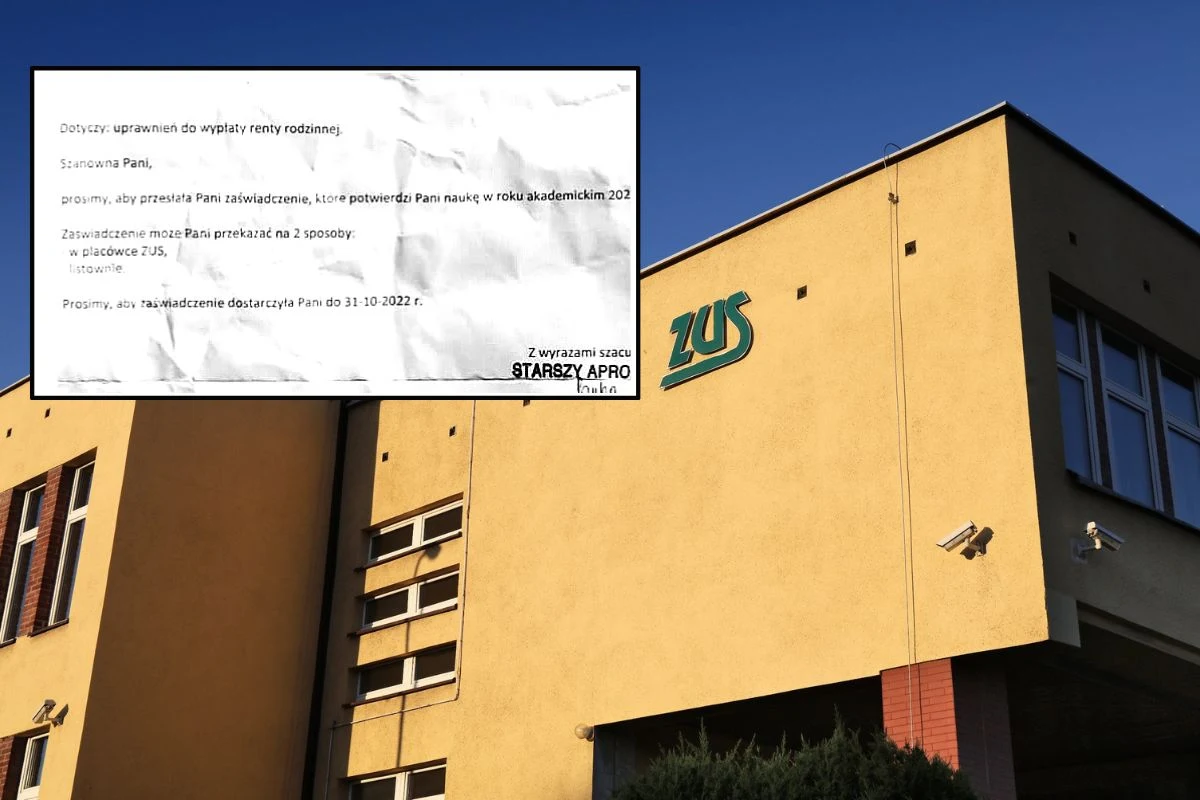 ZUS wysyła także listy ws. zaświadczeń o studiowaniu/123FR/fot. Czytelniczka