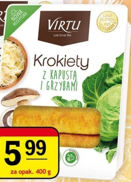 Virtu Krokiety z kapustą i grzybami 400 g