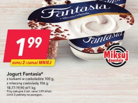 Fantasia Jogurt kremowy z kawałkami czekolady mlecznej 110 g