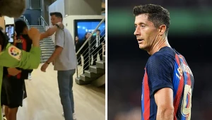 Kibic chciał przytulić Lewandowskiego. Reakcja Polaka bezcenna!