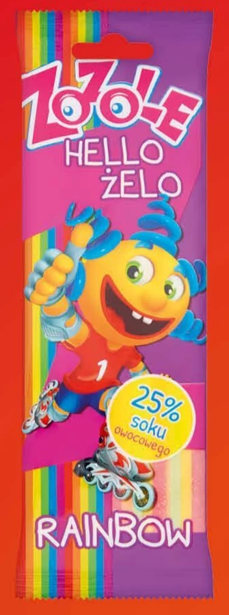 Zozole Hello Żelo Rainbow Tęczowe żelki o smaku owocowym super kwaśne 75 g