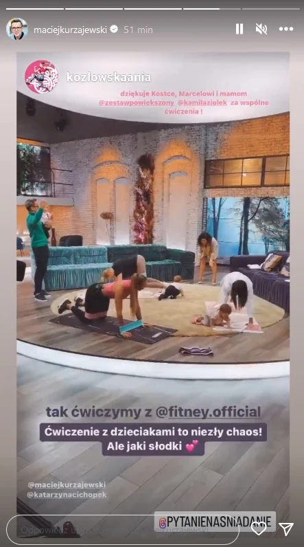 Kurzajewski udostępnił wideo z nagrania "Pytania na śniadanie"