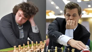 Od lewej Hans Niemann i Magnus Carlsen