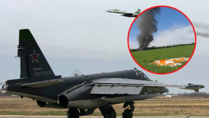 Zestrzelenie rosyjskiego Su-25 nagrane kamerą na kasku pilota Zestrzelenie rosyjskiego Su-25 nagrane kamerą na kasku pilota