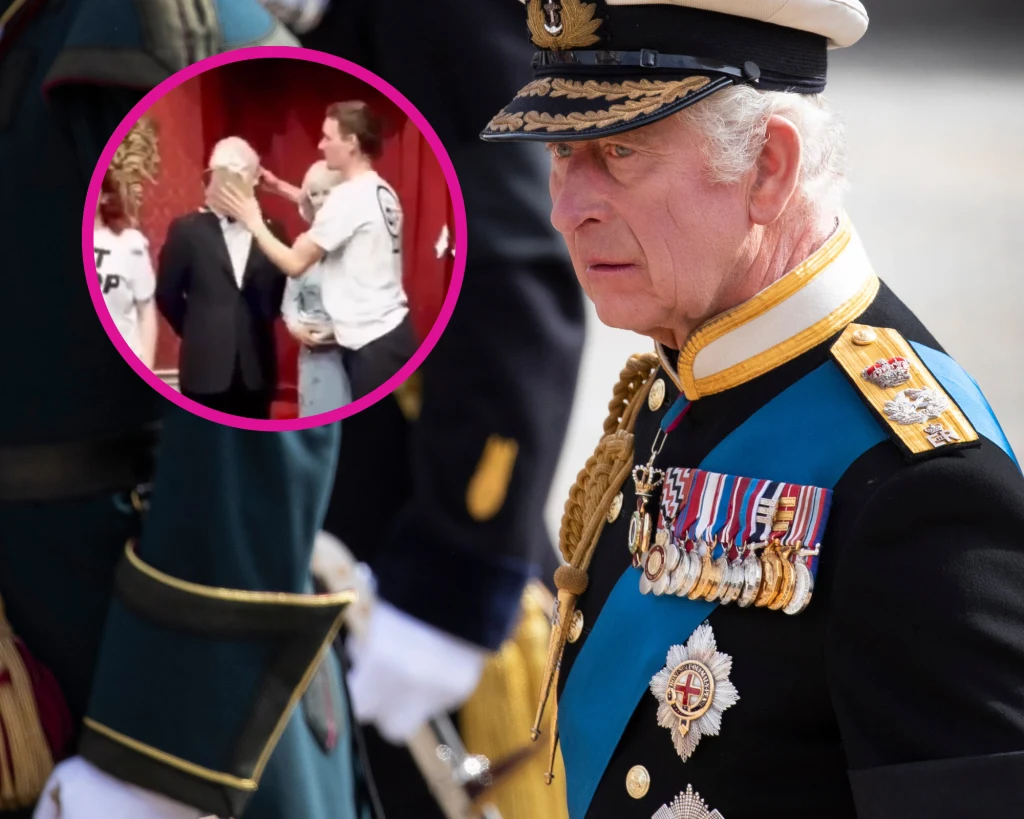 Król Karol obrzucony ciastem w llondyńskim muzeum