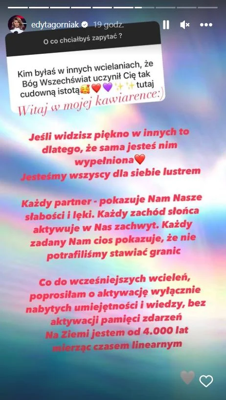 Edyta Górniak o reinkarnacji Edyta Górniak o reinkarnacji