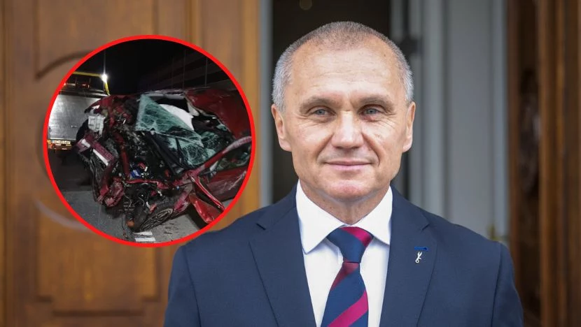 Generał Roman Polko dachował na A1 Generał Roman Polko dachował na A1