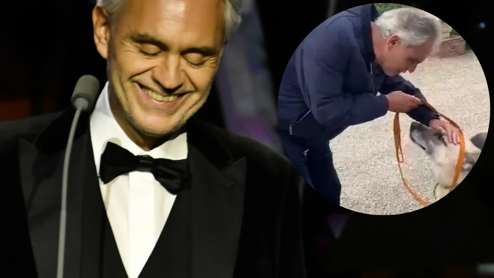 Andrea Bocelli przygarnął psa z Ukrainy. Andrea Bocelli przygarnął psa z Ukrainy.