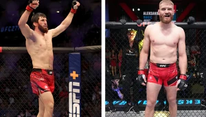 Magomed Ankalajew (z lewej) będzie kolejnym rywalem Jana Błachowicza