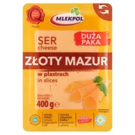 Mlekpol Ser złoty mazur w plastrach 400 g