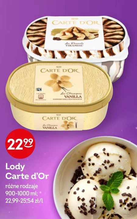 Carte D'Or Lody o smaku tiramisu 900 ml