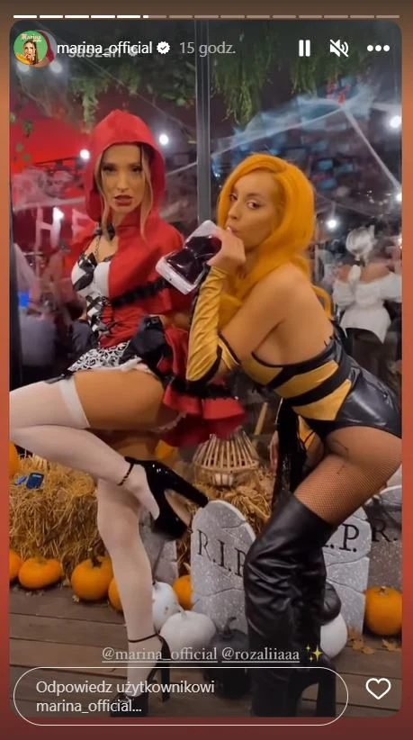 Marina Łuczenko przebrała się za Czerwonego Kapturka Marina Łuczenko przebrała się za Czerwonego Kapturka