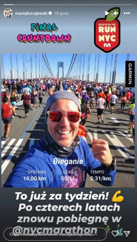 Maciej Kurzajewski pobiegnie w maratonie w Nowym Jorku Maciej Kurzajewski pobiegnie w maratonie w Nowym Jorku