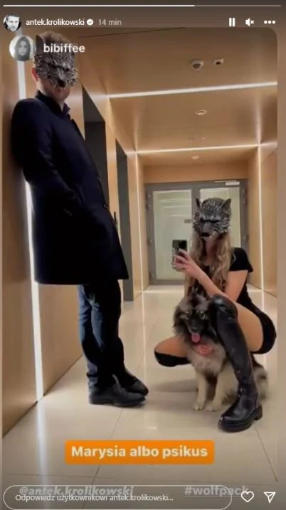 Antoni Królikowski z ukochaną, Izabelą