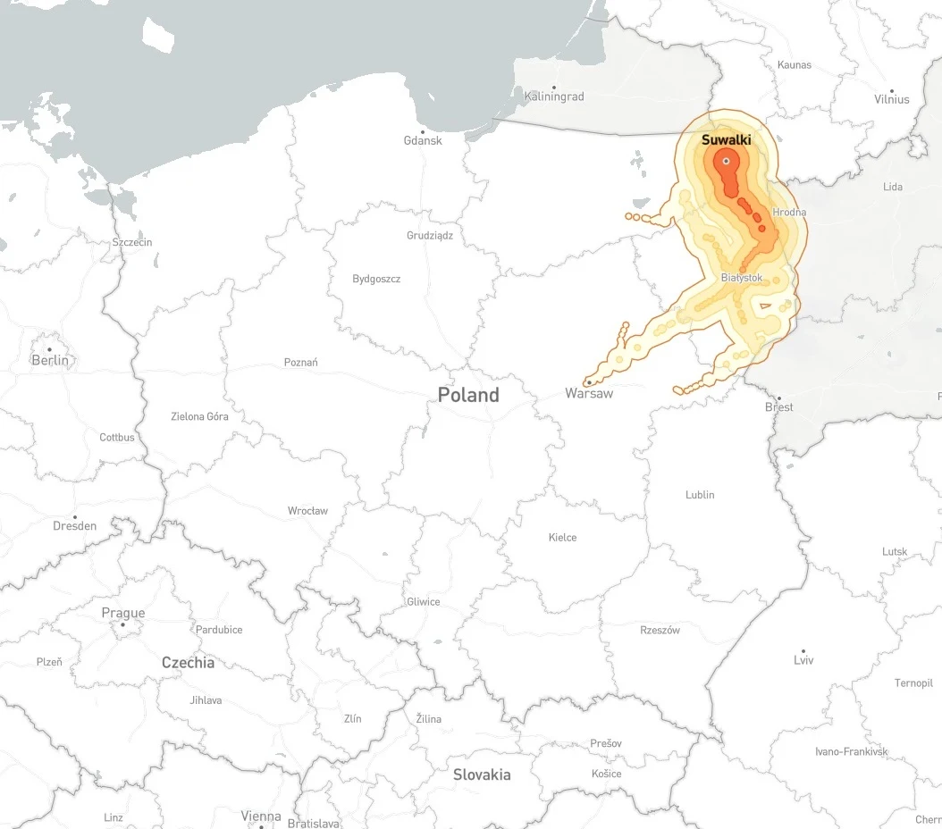 Siatka połączeń z Suwałk