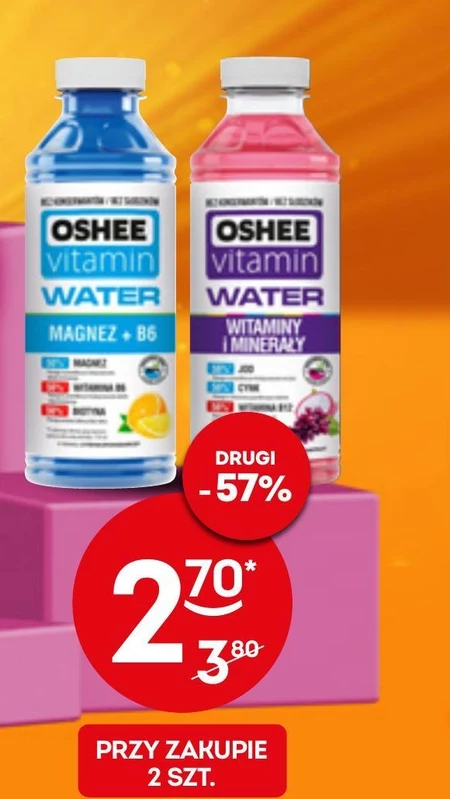 Oshee Protection Vitamin Water Napój niegazowany pomarańcza-mango 555 ml