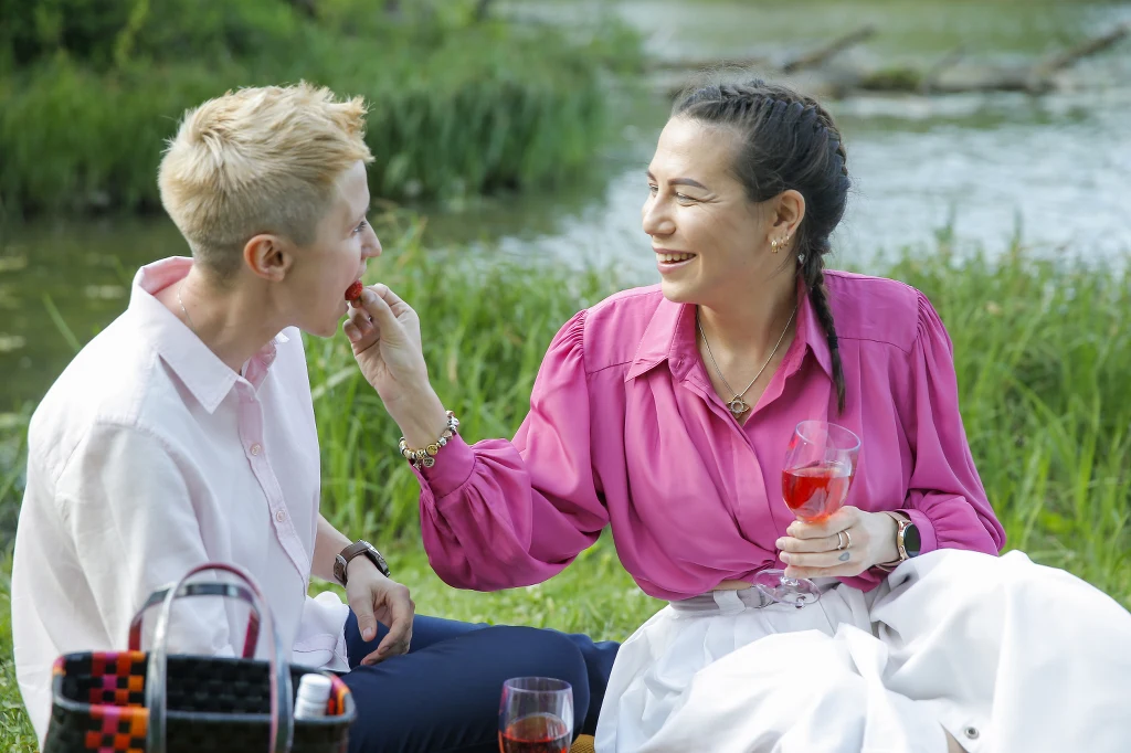 Krystyna Kamińska z żoną Krystyna Kamińska z żoną