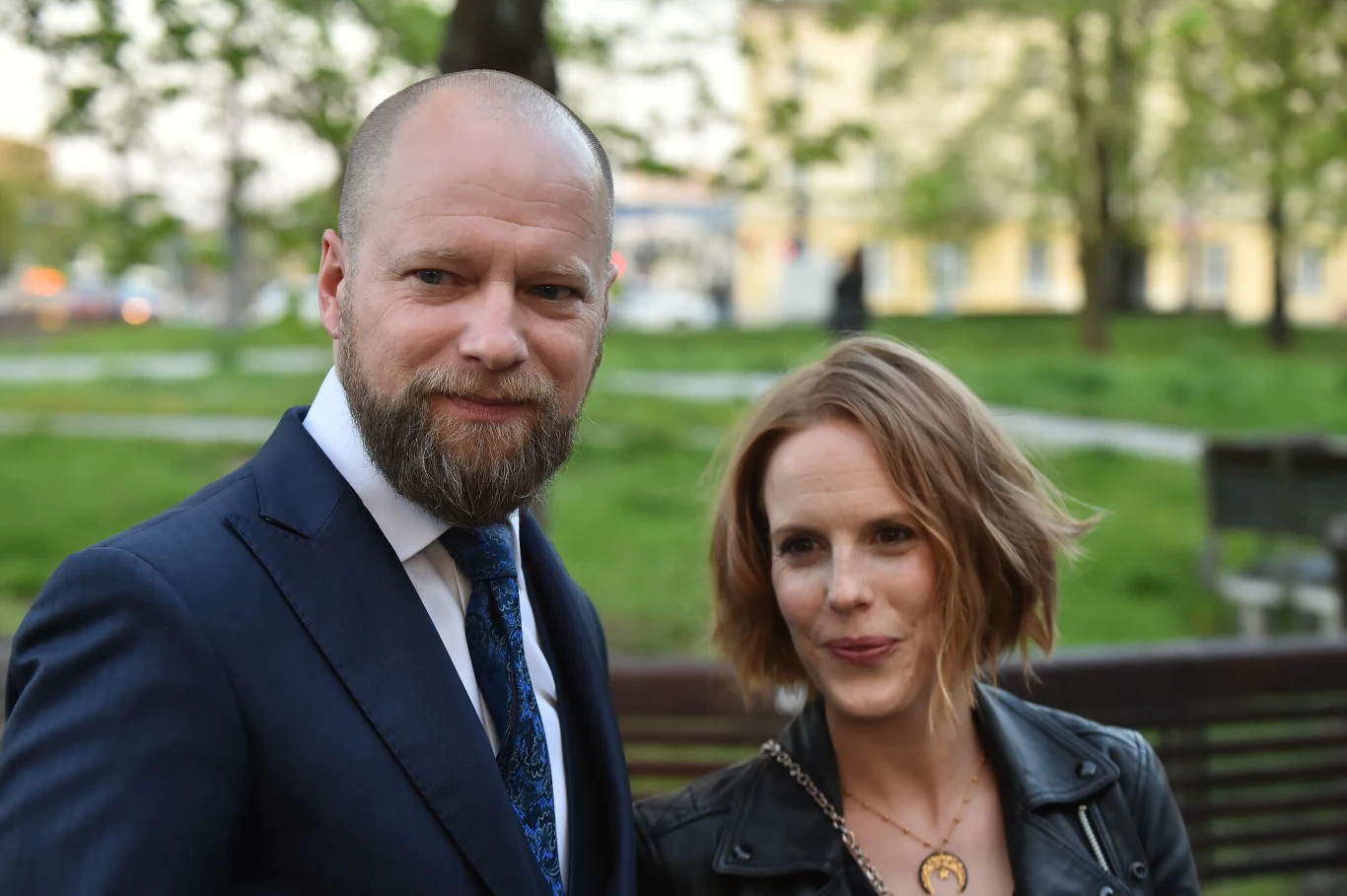 Maciej Stuhr z żoną Maciej Stuhr z żoną
